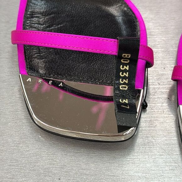 Sergio Rossi Vibrant Pink Feather Heels - Picture 2 of 6